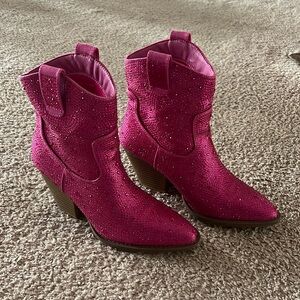 Pink Rhinestone 💎 cowgirl cowboy boots Size 7